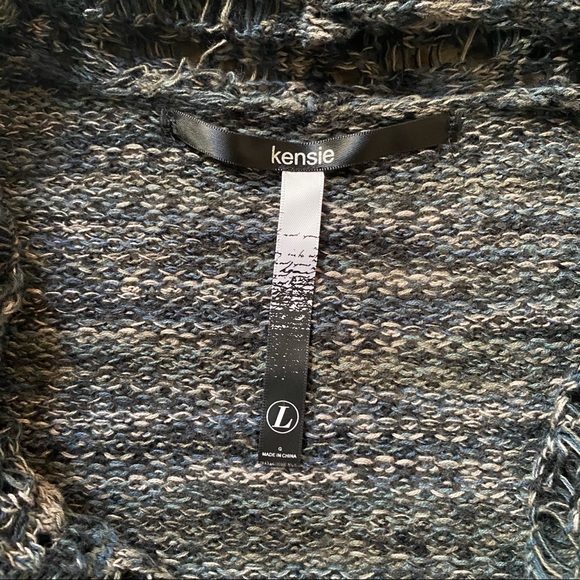 KENSIE Blue Gray Knitted Light Sweater Cowl Neck - Picture 3 of 5